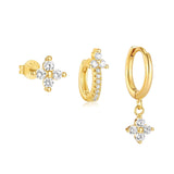 Bianka – Elegant gold earrings with luminous sparkles.