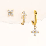 Bianka – Elegant gold earrings with luminous sparkles.