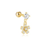 Nora – Elegant gold earrings with a transparent design.