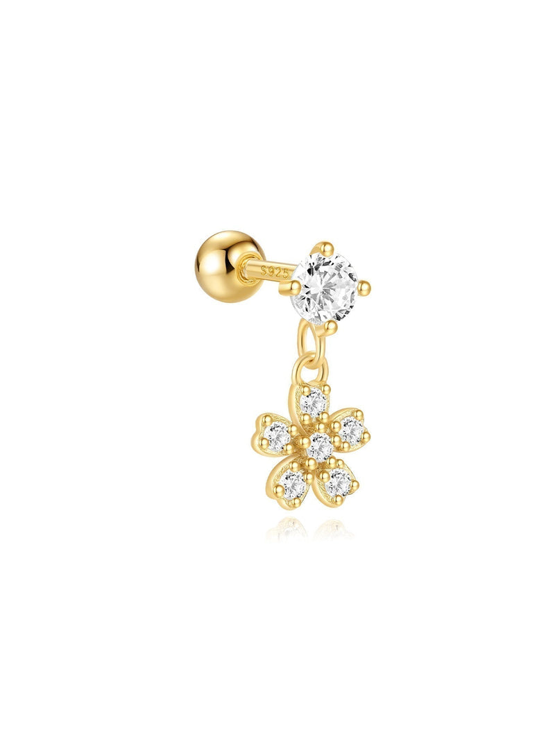 Nora – Elegant gold earrings with a transparent design.