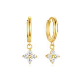 Nora – Elegant gold earrings with a transparent design.