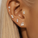 Gold earrings with elegant curved design