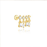 Miriam – Gold Earrings with Structured Design.