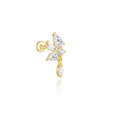 Miriam – Gold Earrings with Structured Design.