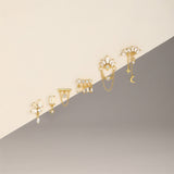 Miriam – Gold Earrings with Structured Design.