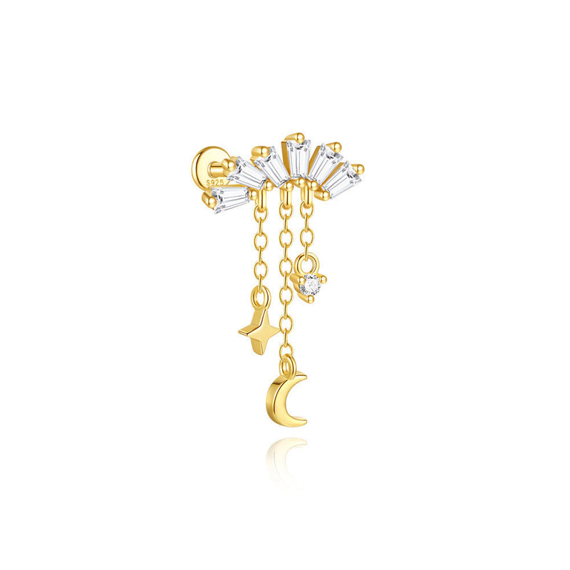 Miriam – Gold Earrings with Structured Design.