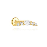 Valentina – Elegant gold earrings with delicate curvature.