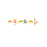 Celine – Gold earrings with filigree design.
