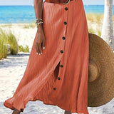Semi-transparent skirt with opening