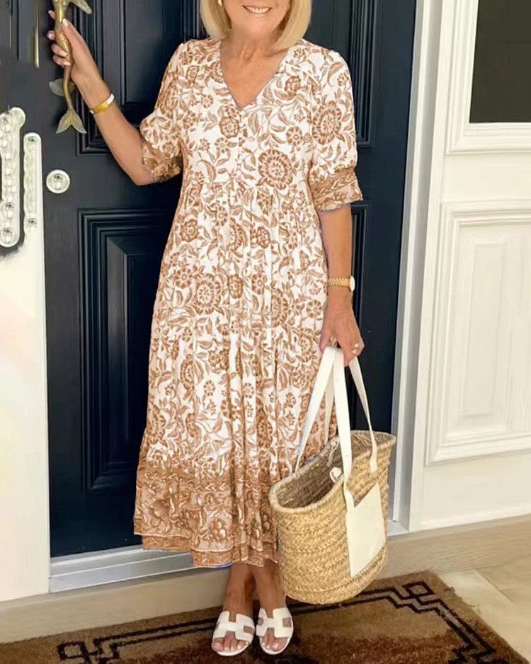 Keisha™ | Elegant V-neck Floral Print