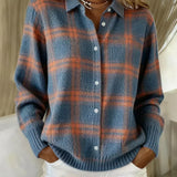 Ugnė - Soft Knit Shirt with Checkered Pattern