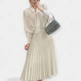 Satin Pleated Skirt