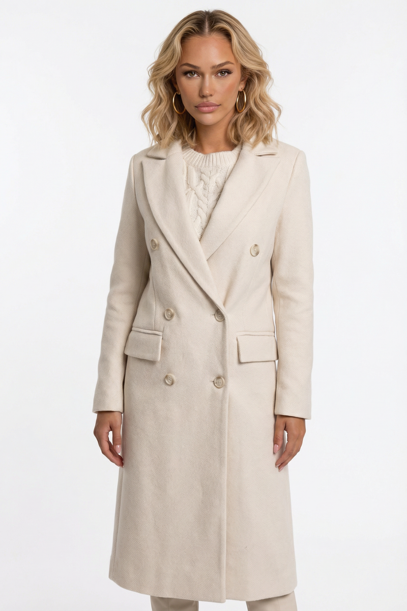 Long double-breasted coat