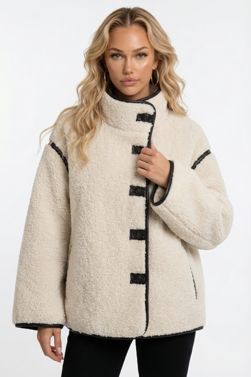 Wool jacket with black details