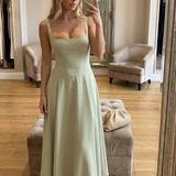 Midi dress with square neckline