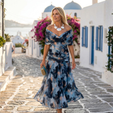 Xénia - Elegant long dress with V-neck