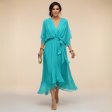 Opala | Elegant Midi Dress with V-Neck
