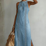 Xoliswa | Soline | Abito in denim con pizzo rétro