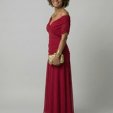 Calen™ | Flowing Midi Dresses with Off-the-Shoulder Design