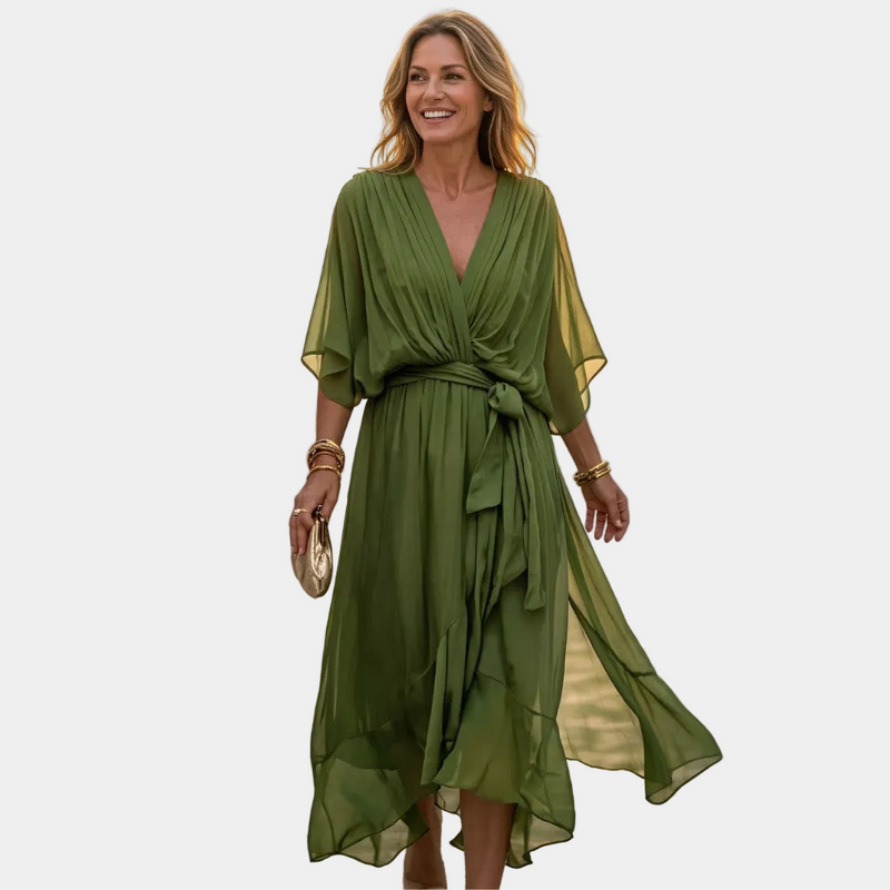 Helena - Dress with Wide V-Neck