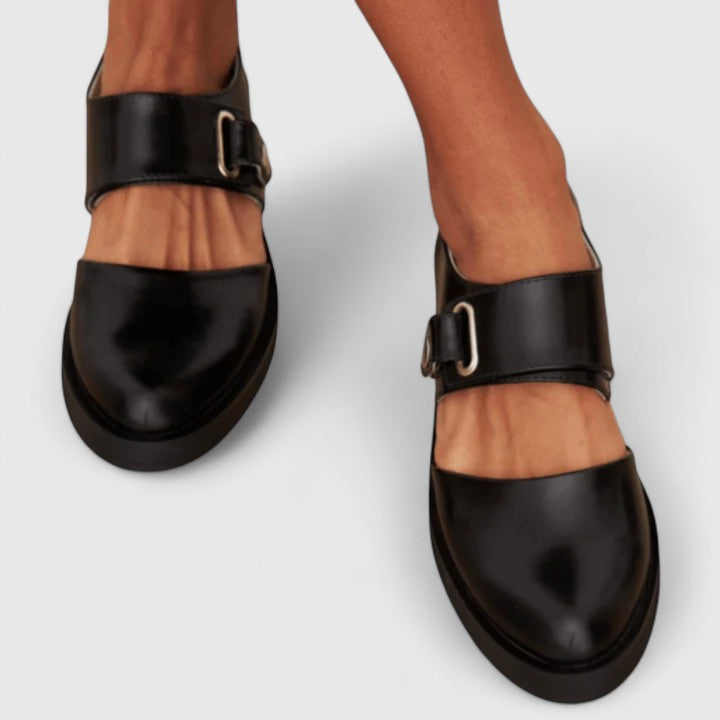 Elena™ | Women's Black Shoes with Buckle