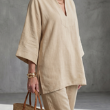 Georgiana™ | Tunic with V-neck and Gathered Pants