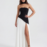 Strapless Long Dress with Slit