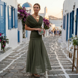 Xénia - Elegant long dress with V-neck