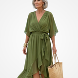 Opala | Elegant Midi Dress with V-Neck