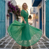 Xénia - Elegant long dress with V-neck
