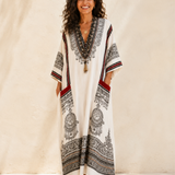 Clara White Ethnic Caftan