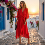 Helena - Dress with Wide V-Neck