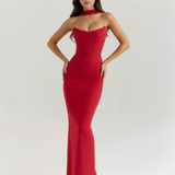 Long fitted dress with choker