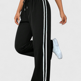 Alanys Wide-Leg Sports Pants with Side Detail