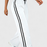 Alanys Wide-Leg Sports Pants with Side Detail