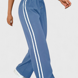 Alanys Wide-Leg Sports Pants with Side Detail
