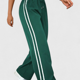 Alanys Wide-Leg Sports Pants with Side Detail