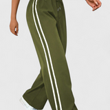 Alanys Wide-Leg Sports Pants with Side Detail