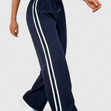 Alanys Wide-Leg Sports Pants with Side Detail