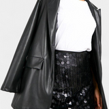Veena Sequin Mini Skirt in Black, Gold, or Silver