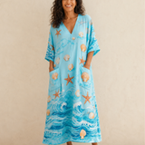 Lucía Turquoise Marine Caftan