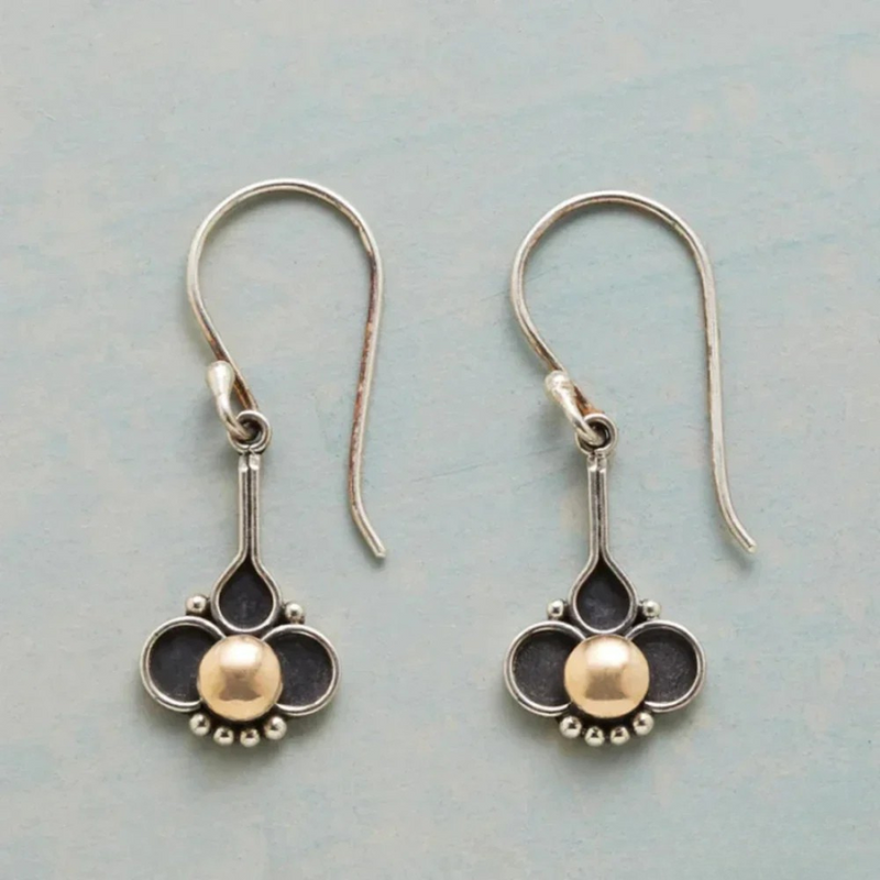 Lena – Silver Earrings with Dark Gem