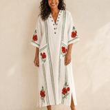Elena White Roses Caftan