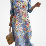 Maria - Comfortable and Elegant Midi Dress with Embroidery