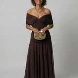 Calen™ | Flowing Midi Dresses with Off-the-Shoulder Design