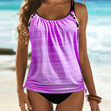 Julia™ | Solid Tankini with Leopard Print