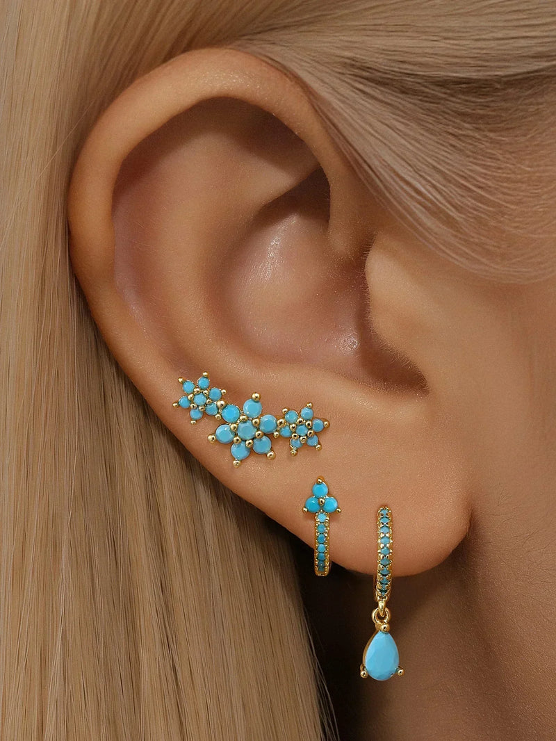 Gold earrings with elegant Victorian design-Anna.