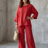 Prue™ | Loose Tunic and Wide Leg Pants Set