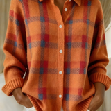 Ugnė - Soft Knit Shirt with Checkered Pattern