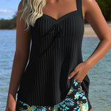 Rocío™ | Striped Tankini with Two-Piece Briefs